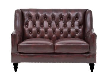 Canapé Chesterfield Stafford 2 places rouge 5