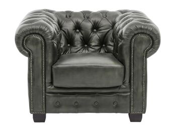 Ensemble canapé Chesterfield vert antique 3