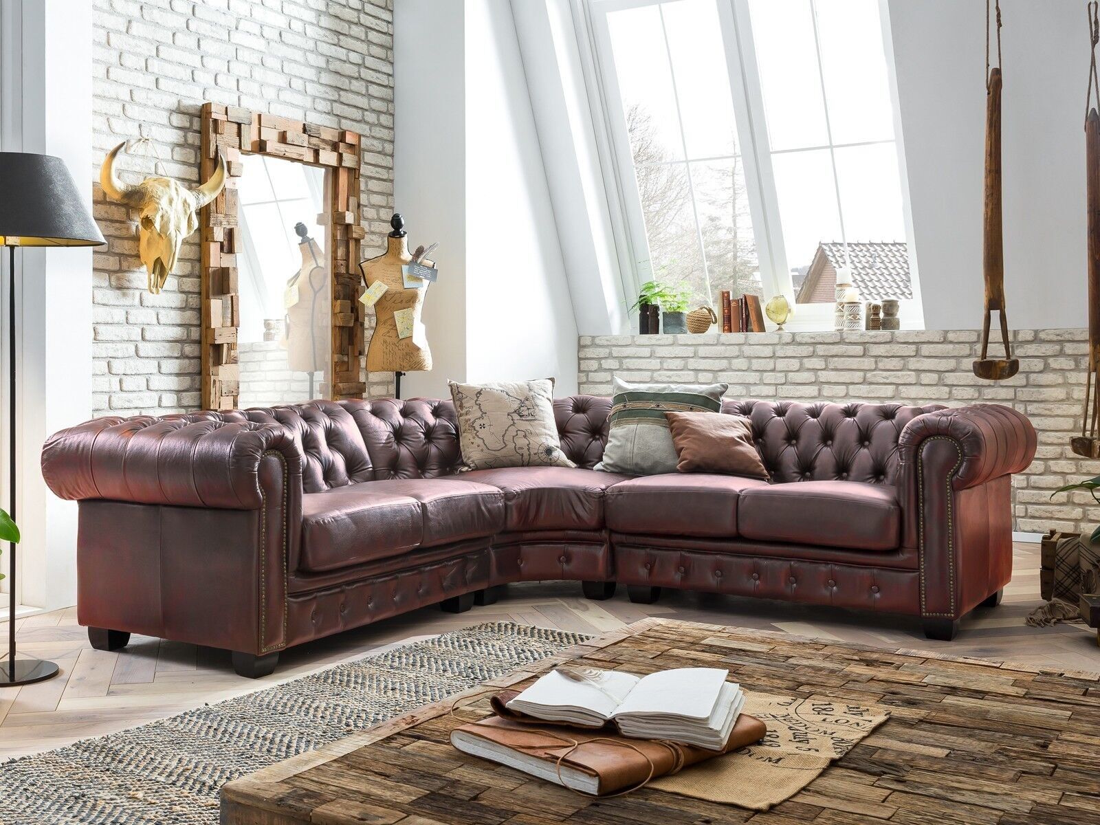 Genuine leather deals corner couches