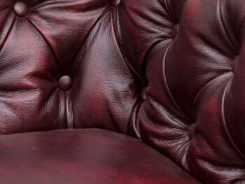 Canapé d'angle Chesterfield cuir véritable II rouge 3