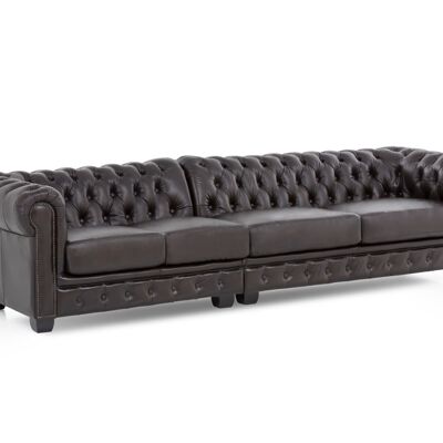 Sofa Chesterfield 5-seater real leather brown