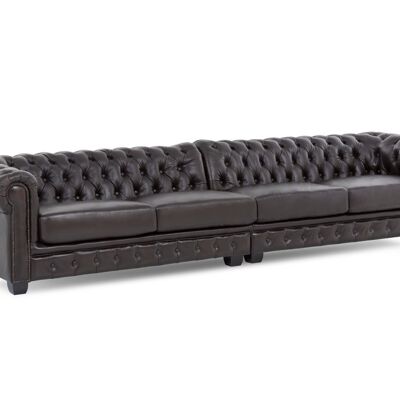 Sofa Chesterfield 6-seater real leather brown