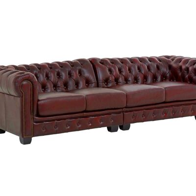 Sofa Chesterfield 4-seater real leather red