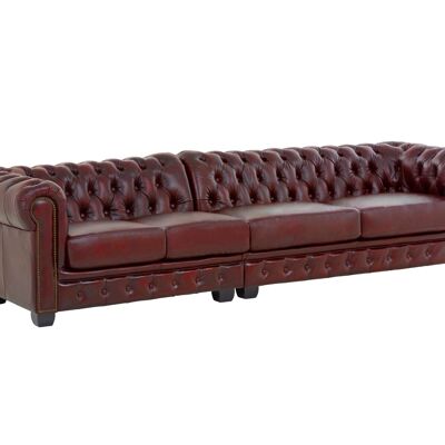 Sofa Chesterfield 5-seater real leather red