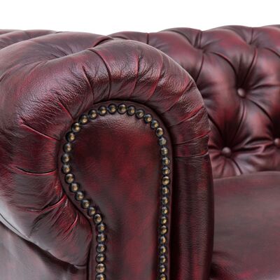 Sofa Chesterfield 6-seater genuine leather red