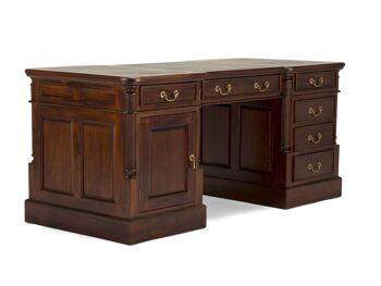 Bureau Cambridge 180x80 cuir vert 1