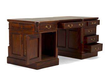 Bureau Cambridge 180x80 cuir vert 2