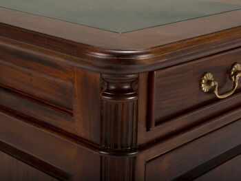 Bureau Cambridge 180x80 cuir vert 3