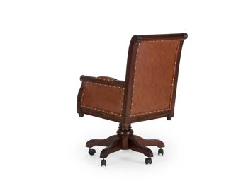 Chaise de bureau Cambridge cuir véritable brun 3