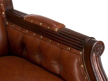 Chaise de bureau Cambridge cuir véritable brun 10