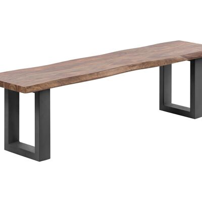 Wooden bench Bullwer rosewood black 160x40