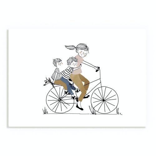 Affiche Balade à Vélo Maman et ses 2 Garçons