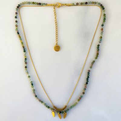 Double necklace Stone Green