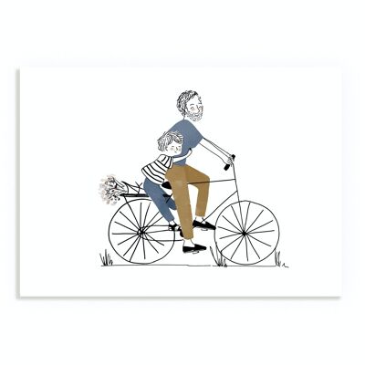 Vati-Junge-Fahrrad-Fahrt-Plakat