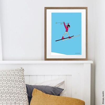 AFFICHE 30x40 cm SOLEDAD SAUT SKI