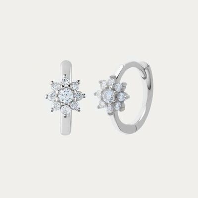 Fiorella Silver Earrings - Mint Flower -