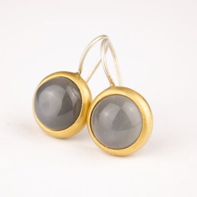Gray moonstone earrings