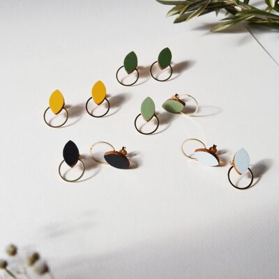 Pendientes pequeños, Pendientes de madera sencillos y minimalistas, Colección Olivia
