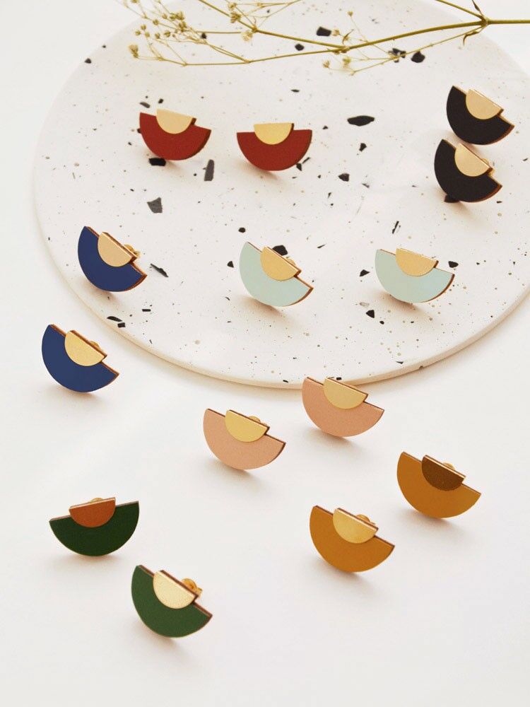 Geometrische Ohrringe, Halbmondohrringe, Eclisse Collection