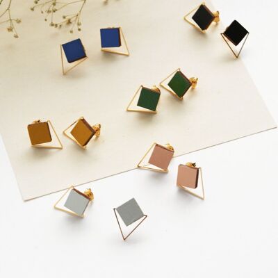 Boucles d'oreilles géométriques, Boucles d'oreilles minimalistes, Collection Eclisse
