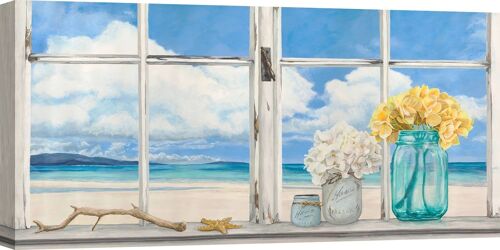 Quadro su tela di qualità museale con finestra sull’oceano: Remy Dellal, Ocean View