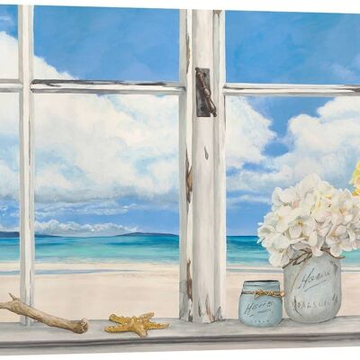 Quadro su tela di qualità museale con finestra sull’oceano: Remy Dellal, Ocean View