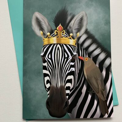 Oscar and Dot . Zebra greetings card , art card , Africa