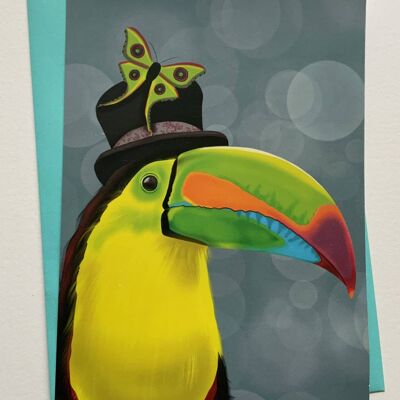 Watson. Toucan greetings card , wildlife , bird art card , fantasy art