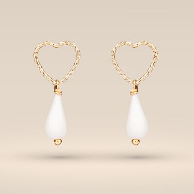 BOUCLES D'OREILLES JULIETTE I Porcelaine froide, gold filled 14 carats