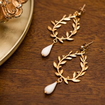 BOUCLES D'OREILLES "EMILIE" I Porcelaine froide, dorure à l'or fin 24 carats, gold filled 14 carats 2