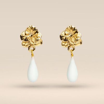 PENDIENTES JOSÉPHINE I Porcelana fría, dorado en oro fino de 24 quilates