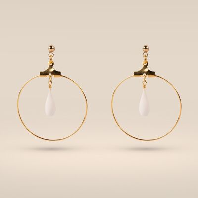 BOUCLES D'OREILLES MARIA I Porcelaine froide, dorure à l'or fin 24 carats, gold filled 14 carats