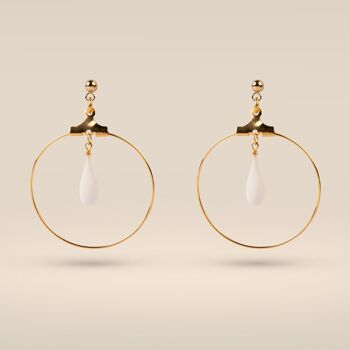 BOUCLES D'OREILLES MARIA I Porcelaine froide, dorure à l'or fin 24 carats, gold filled 14 carats 1