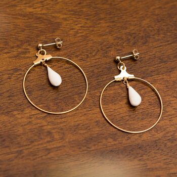 BOUCLES D'OREILLES MARIA I Porcelaine froide, dorure à l'or fin 24 carats, gold filled 14 carats 2