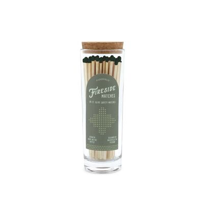 Fireside Tall Safety Matches - Olive Green Tip