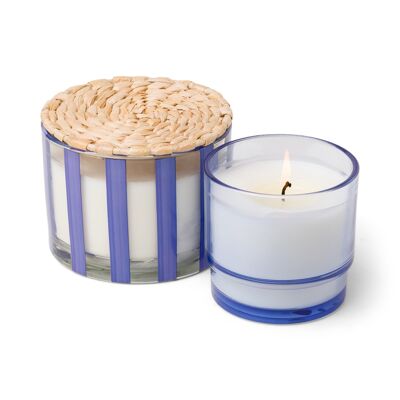 Al Fresco 340g Blue Glass Candle - Rosemary Sea Salt