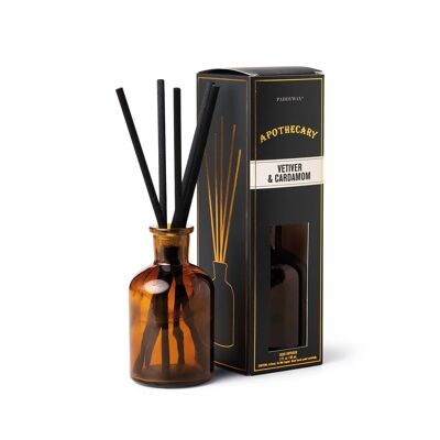 Apothecary 88ml Amber Glass Diffuser - Vetiver & Cardamom