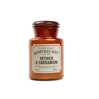 Candela in barattolo di vetro da 226 g di Apothecary - Vetiver + cardamomo