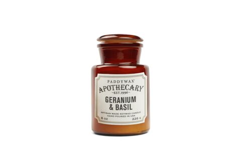 Apothecary 226g Glass Jar Candle - Geranium + Basil