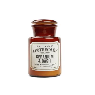 Apothecary 226g Glass Jar Candle - Geranium + Basil