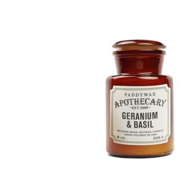 Apothecary 226g Glass Jar Candle - Geranium + Basil