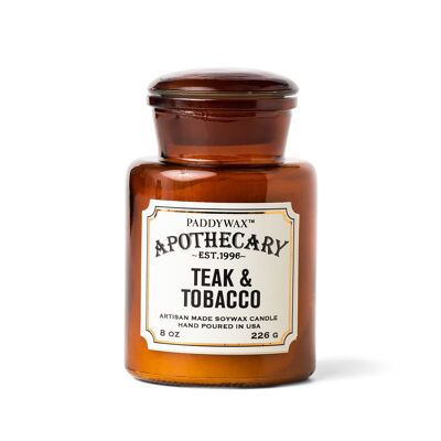 Pot à bougie en verre Apothecary 226g - Bois de teck