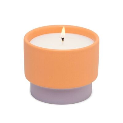 Color Block 170 g Orange Keramikkerze - Violett & Vanille