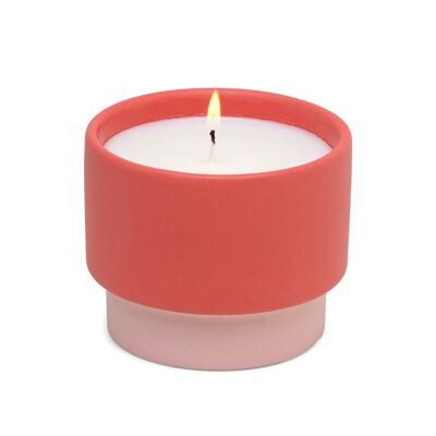 Colour Block 170g Coral Ceramic Candle - Sparkling Grapefruit