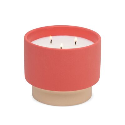 Colour Block 453g Red Ceramic Candle - Amber & Smoke
