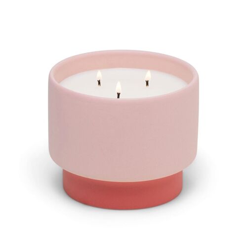 Colour Block 453g Pink Ceramic Candle - Sparkling Grapefruit