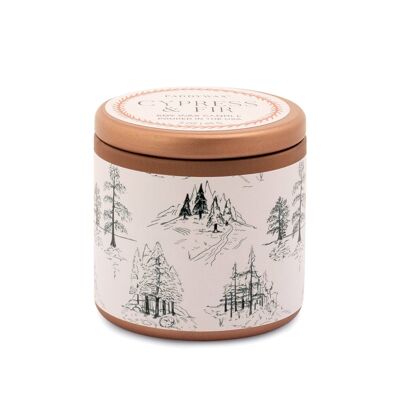 Cypress & Fir - 85g Copper Tin + White Label With Green Toile Pattern