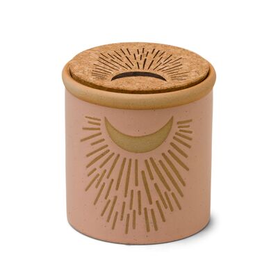 Candela in ceramica rosa Dune 226g - Fiori di campo e betulla