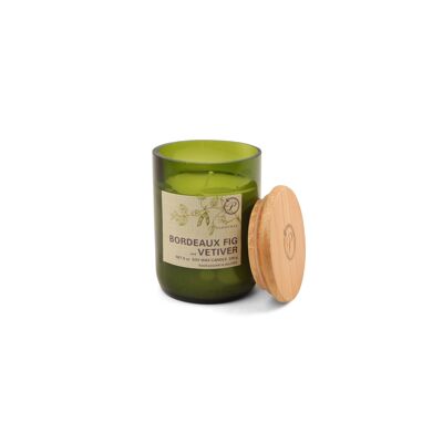 Bougie en verre recyclé Eco Green 226g - Figue de Bordeaux + Vétiver