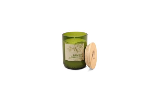 Eco Green 226g Recycled Glass Candle Candle - Bamboo + Green Tea